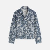 Picture of SCOTCH&SODA MEN'S DELFTS BLAUW JACQUARD TRUCKER JACKET - DELFT TILES BLUE 1