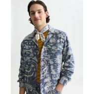 Picture of SCOTCH&SODA MEN'S DELFTS BLAUW JACQUARD TRUCKER JACKET - DELFT TILES BLUE 6