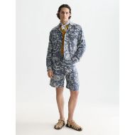 Picture of SCOTCH&SODA MEN'S DELFTS BLAUW JACQUARD WIDE FIT 5 POCKET SHORTS - DELFT TILES BLUE 7