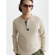 Снимка на SCOTCH&SODA МЪЖКА БЛУЗА HENLEY MELANGE REGULAR FIT LONG-SLEEVED - OATMEAL MELANGE 6
