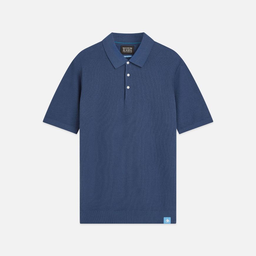 Снимка на SCOTCH&SODA МЪЖКА БЛУЗА SEASONAL CORE STRUCTURED KNITTED REGULAR FIT POLO - ENSIGN BLUE
