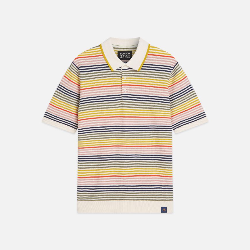 Снимка на SCOTCH&SODA МЪЖКА БЛУЗА STRIPED STRUCTURED KNITTED REGULAR FIT POLO - MULTICOLOUR STRIPE