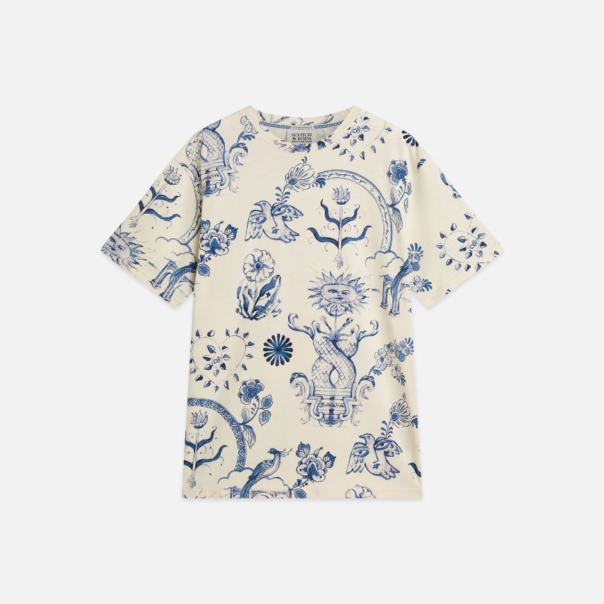 Снимка на SCOTCH&SODA МЪЖКА БЛУЗА PRINTED RELAXED FIT - DELFT TILES BLUE