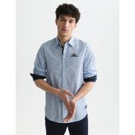 Picture of SCOTCH&SODA MEN'S PRINTED COTTON POPLIN REGULAR FIT SHIRT - FLOWER DITSY WINDSURFER 4