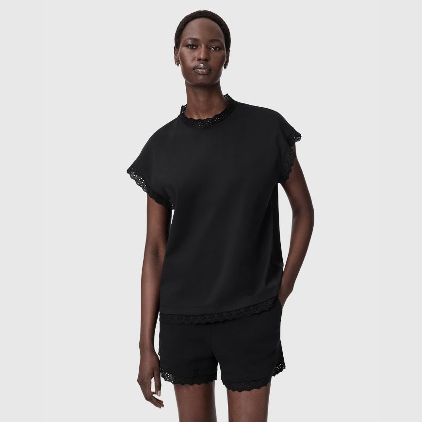 Picture of ALLSAINTS WOMEN'S LELE LACE TANK BLACK