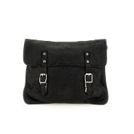 Picture of CAMPOMAGGI MEN'S CROSSBODY BAG PLATANO IN GARMENT-DYED COWHIDE LEATHER IN BLACK 1