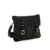 Picture of CAMPOMAGGI MEN'S CROSSBODY BAG PLATANO IN GARMENT-DYED COWHIDE LEATHER IN BLACK 2