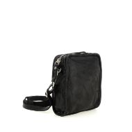 Picture of CAMPOMAGGI MEN'S CROSSBODY BAG CIPRESSO IN GARMENT-DYED COWHIDE LEATHER IN BLACK 2