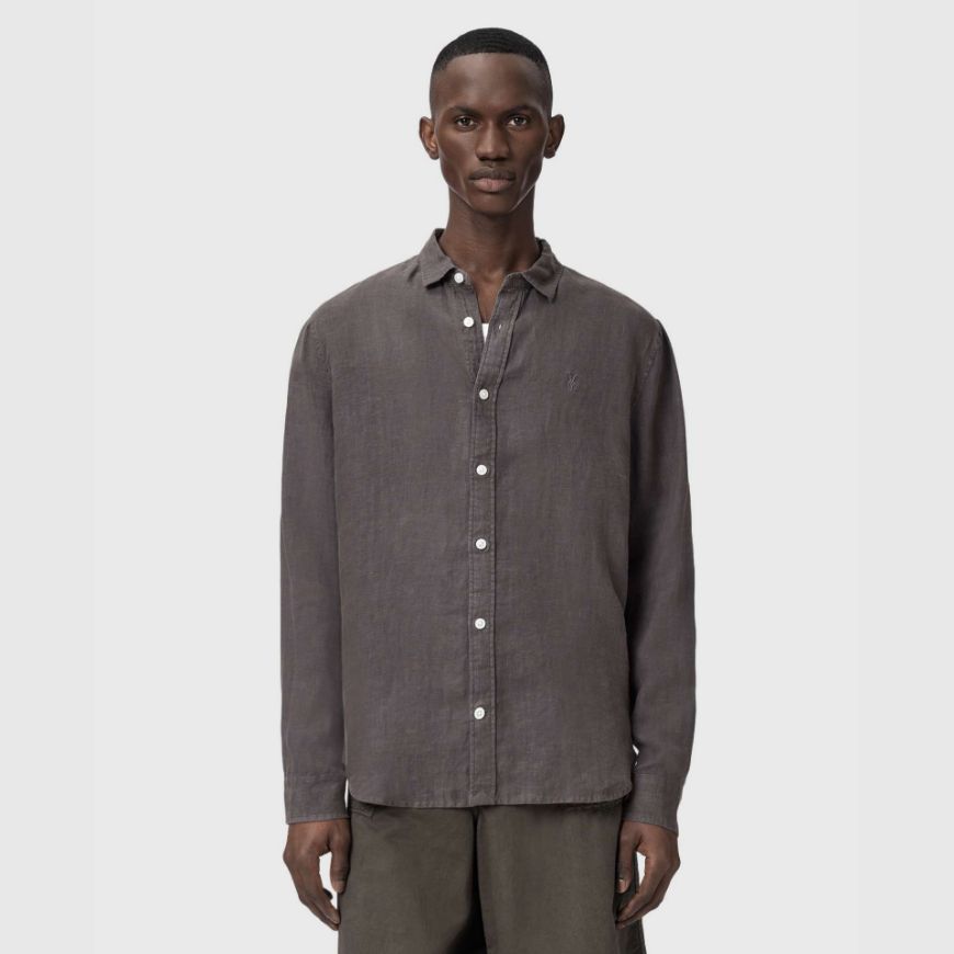 Снимка на ALLSAINTS МЪЖКА РИЗА LOOM LONG SLEEVE SHIRT HERON GREY