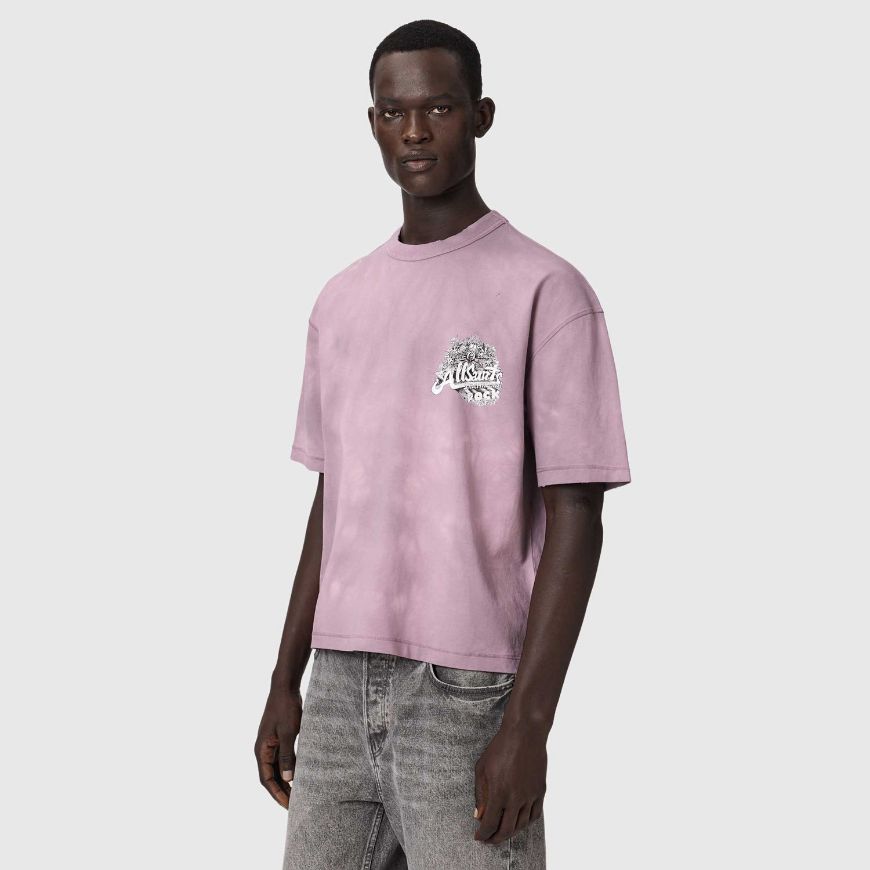 Picture of ALLSAINTS MEN'S AVALON SHORT SLEEVE CREW SEASHELL PINK