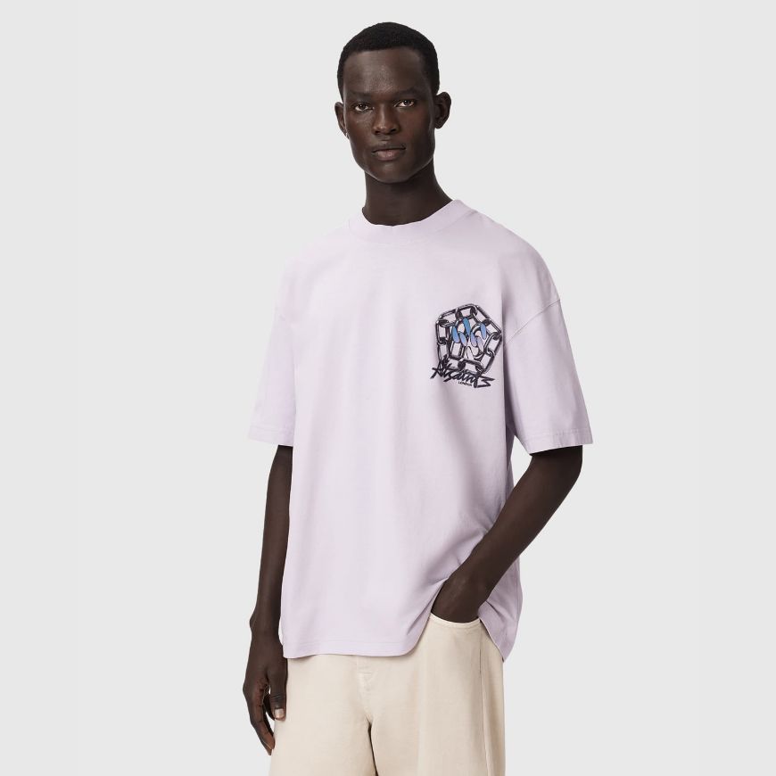 Picture of ALLSAINTS MEN'S AFFIX SHORT SLEEVE CREW PARMA PURPLE