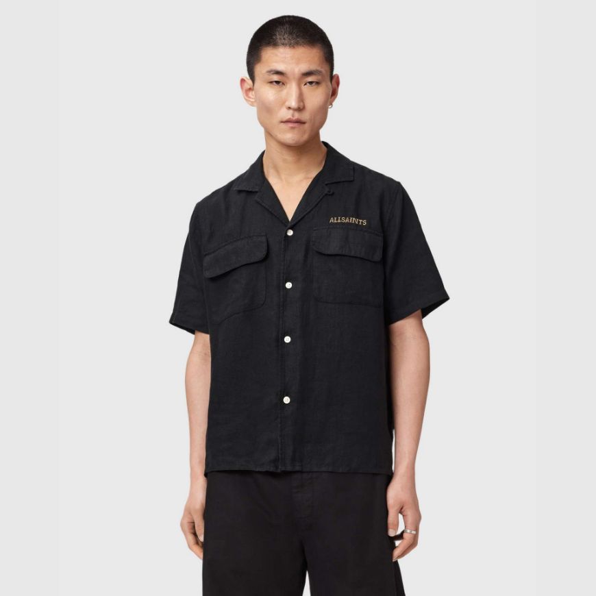 Снимка на ALLSAINTS МЪЖКА РИЗА DUNLOE SHORT SLEEVE SHIRT JET BLACK