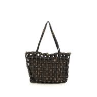 Picture of CAMPOMAGGI WOMEN'S SHOPPING BAG VALERIA IN GARMENT-DYED COWHIDE LEATHER WITH LAMINATED FABRIC POCHET 1