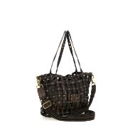 Picture of CAMPOMAGGI WOMEN'S SHOPPING BAG VALERIA IN GARMENT-DYED COWHIDE LEATHER WITH LAMINATED FABRIC POCHET 3