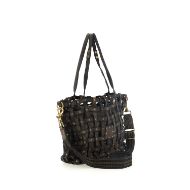 Picture of CAMPOMAGGI WOMEN'S SHOPPING BAG VALERIA IN GARMENT-DYED COWHIDE LEATHER WITH LAMINATED FABRIC POCHET 4