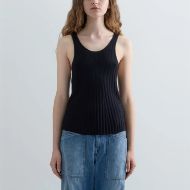 Picture of REPLAY WOMEN'S KNIT VISCOSE VEST TOP IN BLACK 1