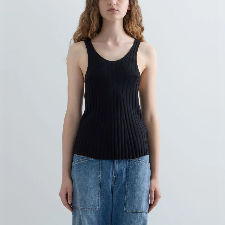 Picture of REPLAY WOMEN'S KNIT VISCOSE VEST TOP IN BLACK