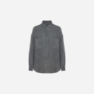 Picture of DIRTY LAUNDRY WOMEN'S RELAXED SHIRT WITH RAW EDGES IN VINTAGE GREY 1