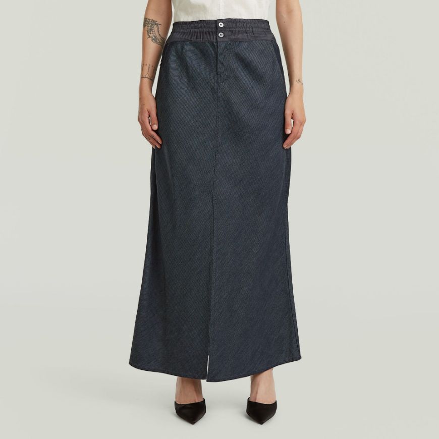 Picture of G-STAR WOMEN'S MIDI INDIGO SKIRT IN RINSED