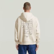 Снимка на G-STAR МЪЖКИ СУИТШЪРТ BACK GR LOOSE HOODED ZIP SWEAT WHITEBAIT 2