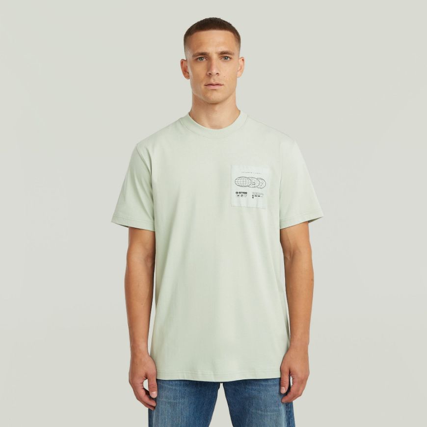Picture of G-STAR MEN'S APPLIQUE GR T-SHIRT IN PALE GREEN