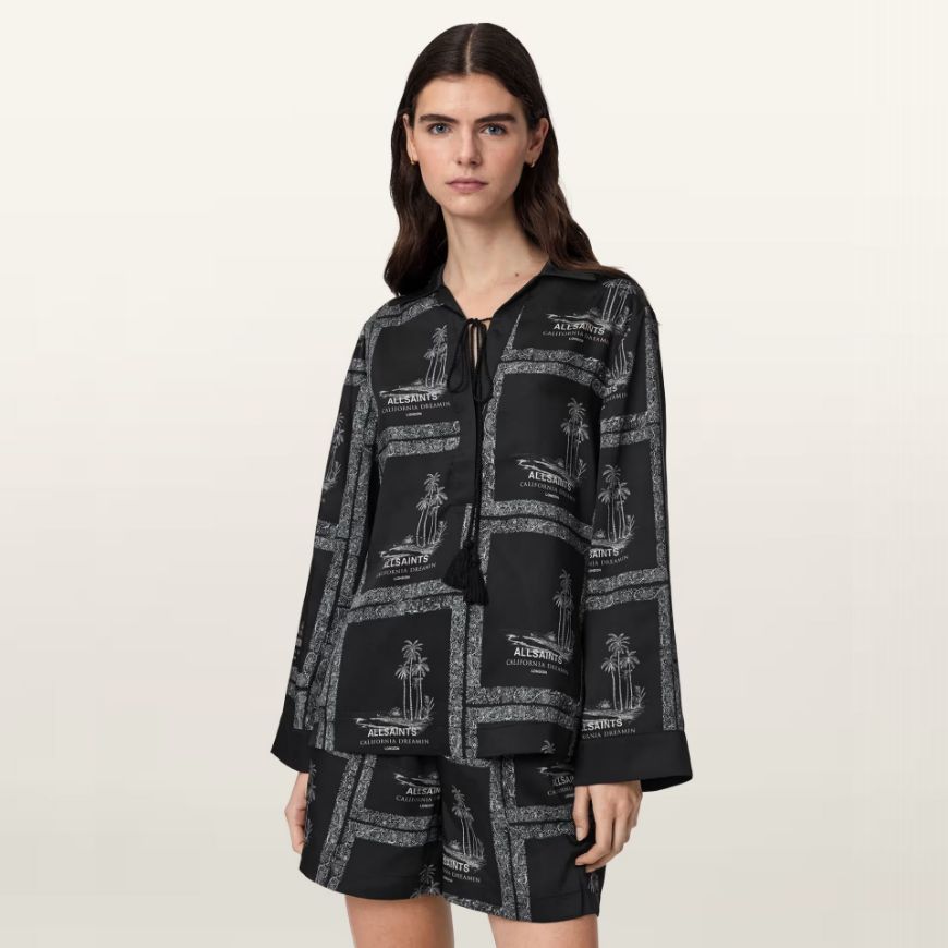 Picture of ALLSAINTS WOMEN'S LETTIE SHIRT WAIMEA BLACK