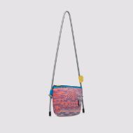 Picture of FLOWER MOUNTAIN WOMEN'S POCKET BAG - CANVAS ORANGE EMBROIDERY CROSS BODY BAG - ORANGE-LIGHT BLUE 2