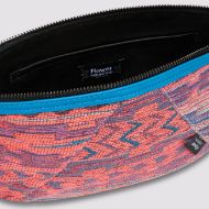 Picture of FLOWER MOUNTAIN WOMEN'S POCKET BAG - CANVAS ORANGE EMBROIDERY CROSS BODY BAG - ORANGE-LIGHT BLUE 4