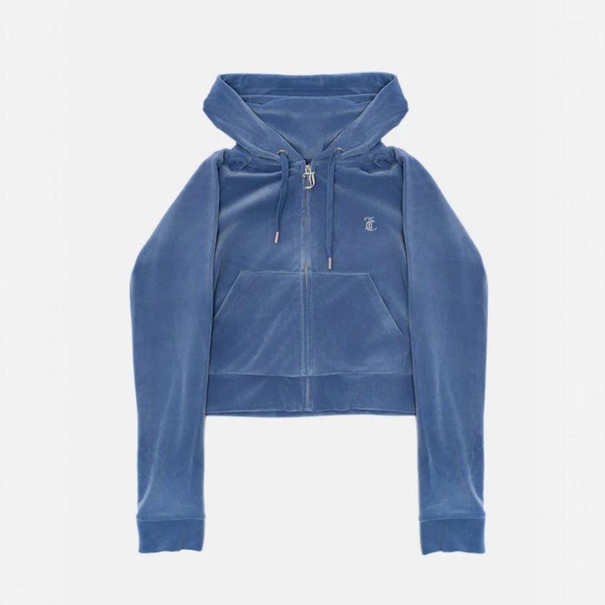 Снимка на JUICY COUTURE ДАМСКИ СУИТШЪРТ MADISON OUTLINE HOODIE GREY/BLUE