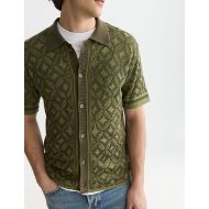 Снимка на SCOTCH&SODA МЪЖКИ ПУЛОВЕР JACQUARD KNITTED SHORT-SLEEVED SHIRT - TILES FLOWER OLIVE NIGHT 6