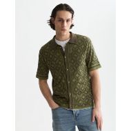 Снимка на SCOTCH&SODA МЪЖКИ ПУЛОВЕР JACQUARD KNITTED SHORT-SLEEVED SHIRT - TILES FLOWER OLIVE NIGHT 4
