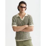 Снимка на SCOTCH&SODA МЪЖКИ ПУЛОВЕР MULTI STITCH EXTRA DROPPED SHOULDER POLO - EGGNOG MELANGE 4