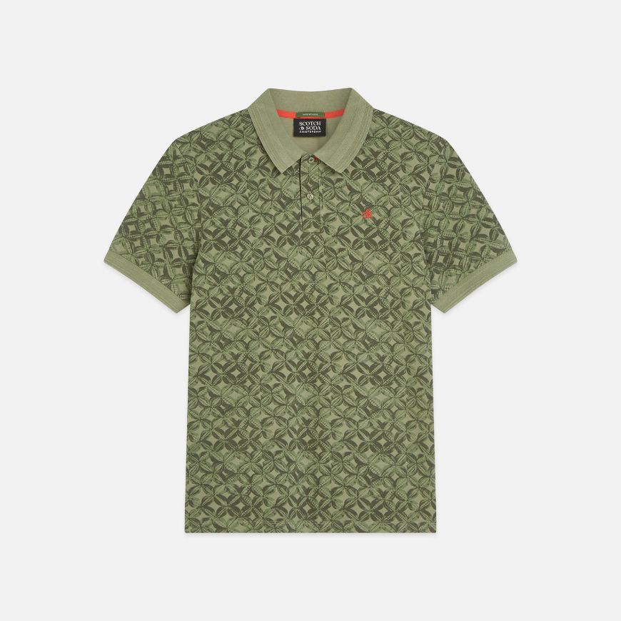 Снимка на SCOTCH&SODA МЪЖКА БЛУЗА PRINTED OVER-DYE REGULAR FIT POLO - TILES FLOWER OLIVE NIGHT
