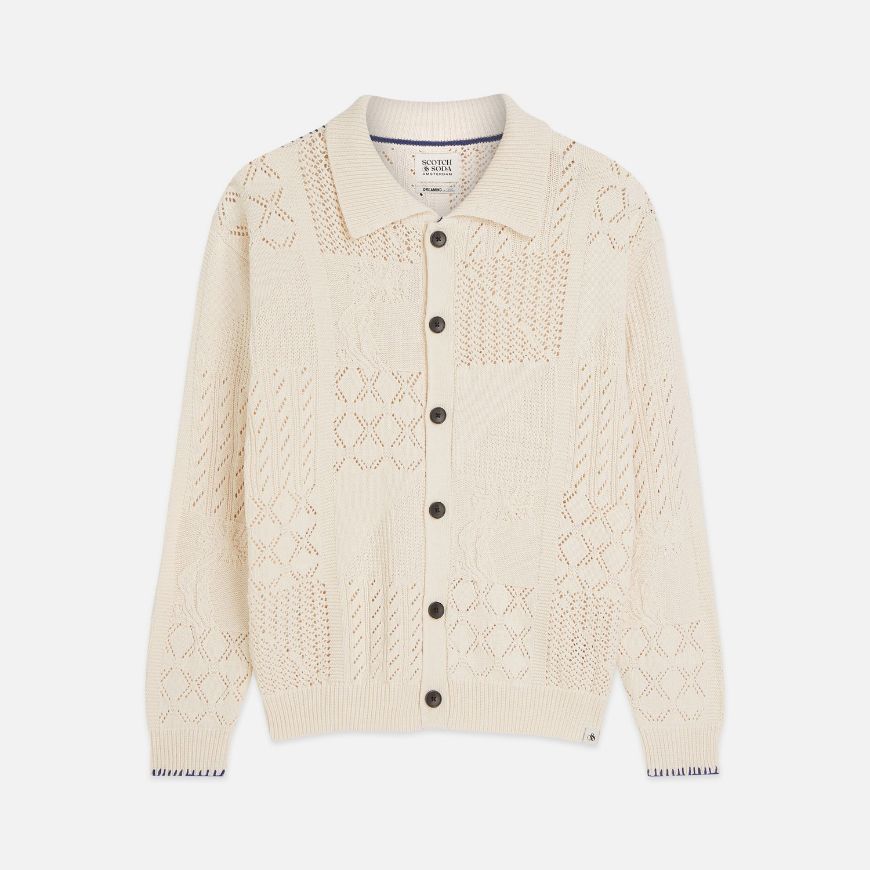 Снимка на SCOTCH&SODA МЪЖКА ЖИЛЕТКА MULTI STITCH KNITTED - EGGNOG
