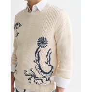 Снимка на SCOTCH&SODA МЪЖКИ ПУЛОВЕР DELFTS BLAUW EMBROIDERED RELAXED FIT - EGGNOG 6