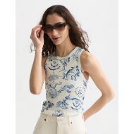 Снимка на SCOTCH&SODA ДАМСКА БЛУЗА PRINTED RIB RACER TANK - DELFT TILES BLUE 6