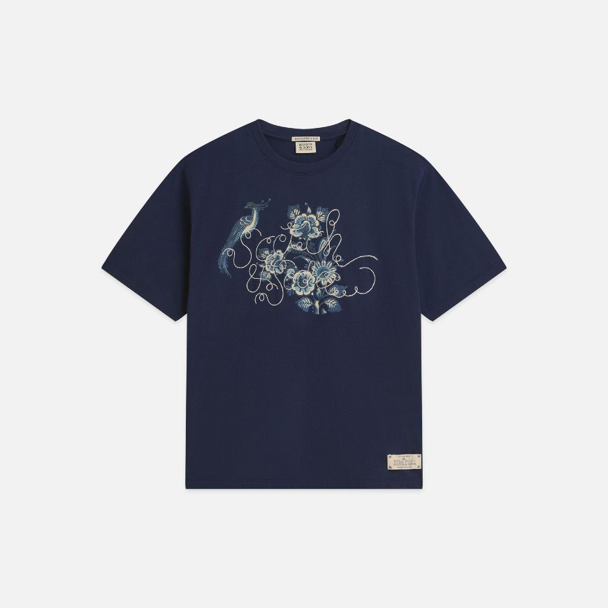 Снимка на SCOTCH&SODA ДАМСКА БЛУЗА EMBROIDERED DETAIL LOOSE FIT - PEACOAT