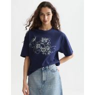 Снимка на SCOTCH&SODA ДАМСКА БЛУЗА EMBROIDERED DETAIL LOOSE FIT - PEACOAT 4