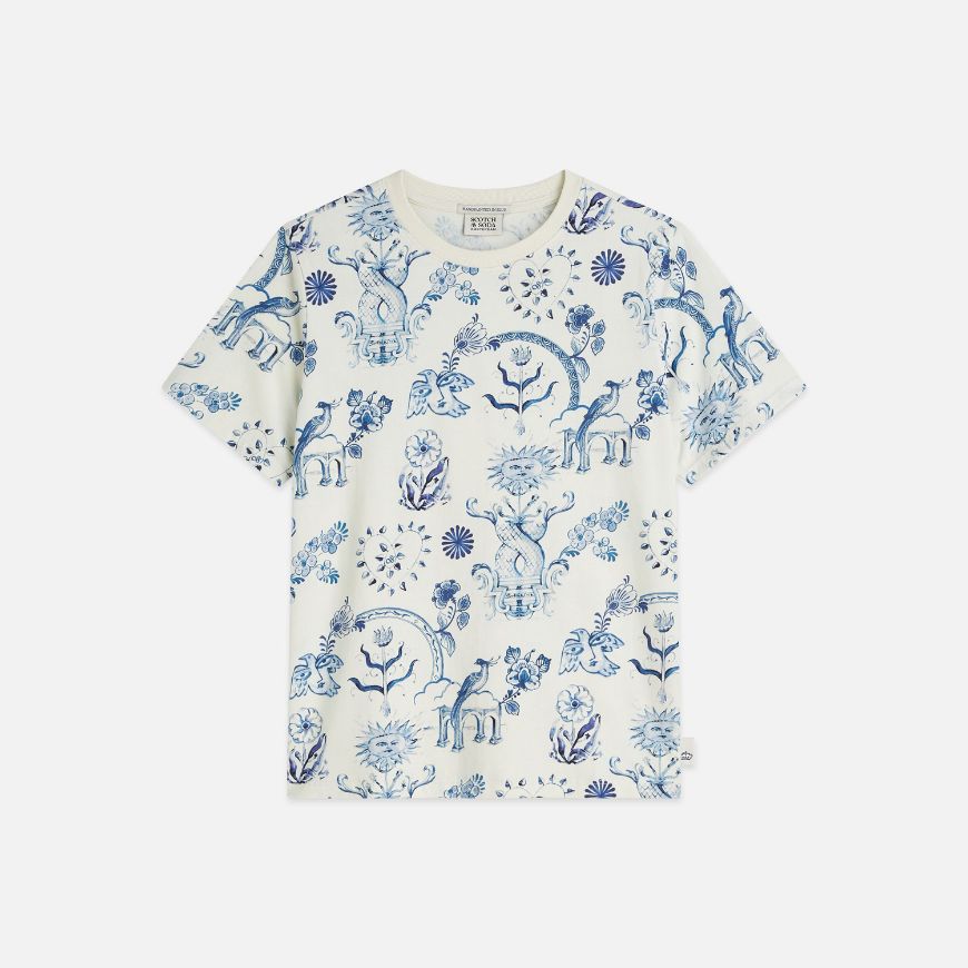 Снимка на SCOTCH&SODA ДАМСКА БЛУЗА PRINTED REGULAR FIT - DELFT TILES BLUE