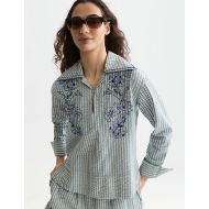 Снимка на SCOTCH&SODA ДАМСКА БЛУЗА EMBROIDERED STRUCTURED LONG-SLEEVED TUNIC - ARONA STRIPE 4