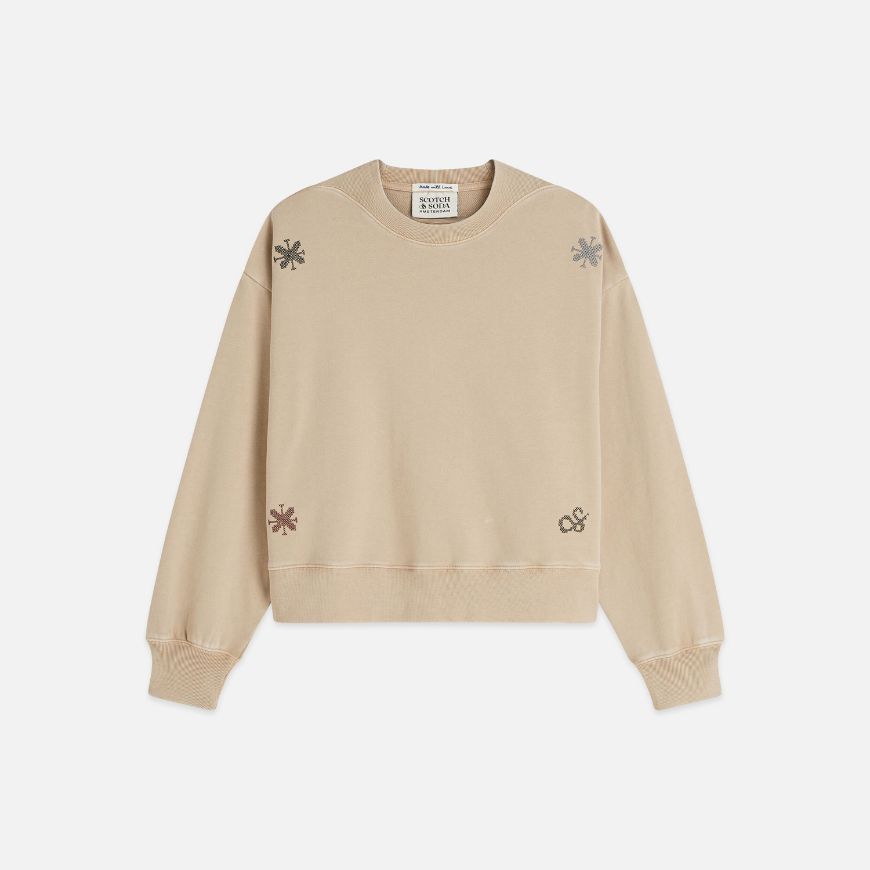 Снимка на SCOTCH&SODA ДАМСКИ СУИТШЪРТ WASHED WITH EMBROIDERY - DOESKIN