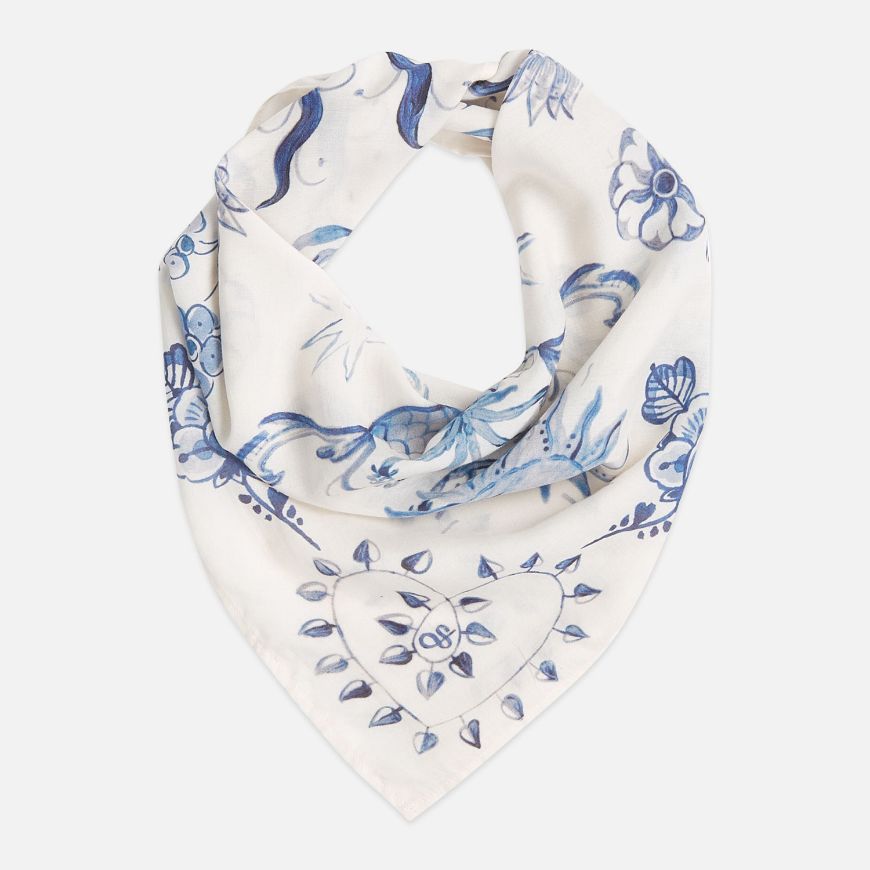 Снимка на SCOTCH&SODA ДАМСКИ ШАЛ PRINTED FOULARD - DELFT TILES BLUE