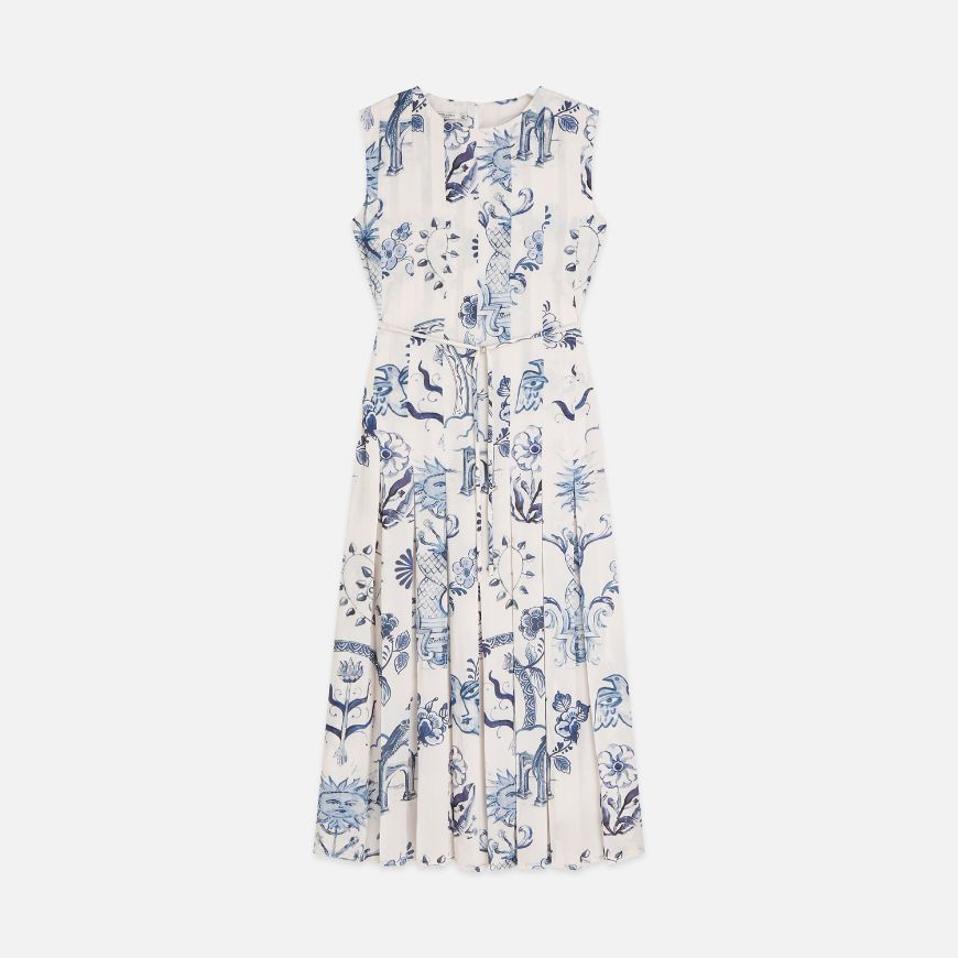 Снимка на SCOTCH&SODA РОКЛЯ PRINTED PLEATED ANKLE LENGTH - DELFT TILES BLUE