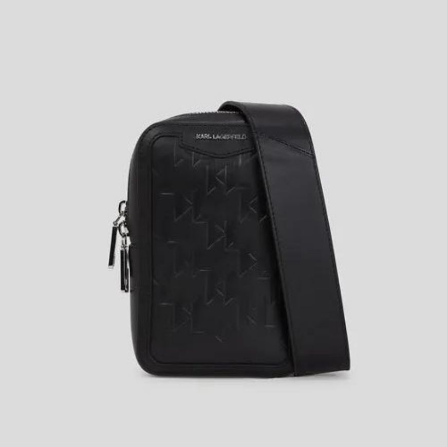 Снимка на KARL LAGERFELD МЪЖКА ЧАНТА LOOM LEATHER SMALL SLINGBAG BLACK