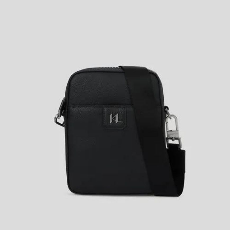 Снимка на KARL LAGERFELD МЪЖКА ЧАНТА MONOGRAM LEATHER CROSSBODY BLACK