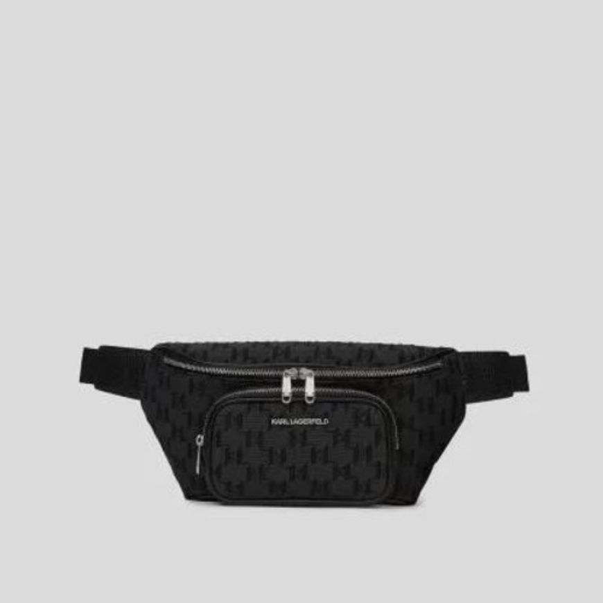 Снимка на KARL LAGERFELD МЪЖКА ЧАНТА MONOGRAM JACQUARD BUMBAG BLACK