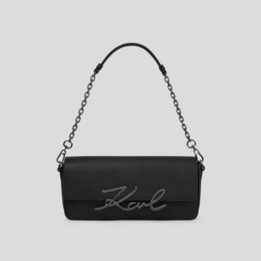 Снимка на KARL LAGERFELD ДАМСКА ЧАНТА SIGNATURE 2.0 EW SHOULDERBAG BLACK/GUNMETAL