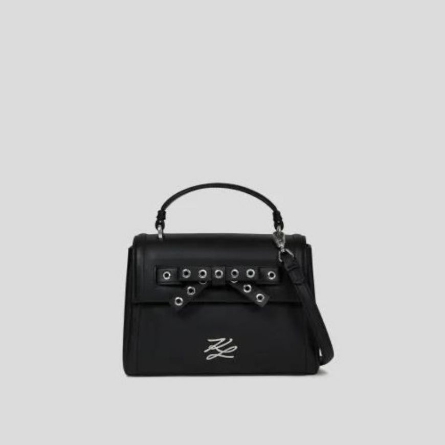 Снимка на KARL LAGERFELD ДАМСКА ЧАНТА AUTOGRAPH SM TOP HANDLE BOW BLACK EMBELLISHMENT