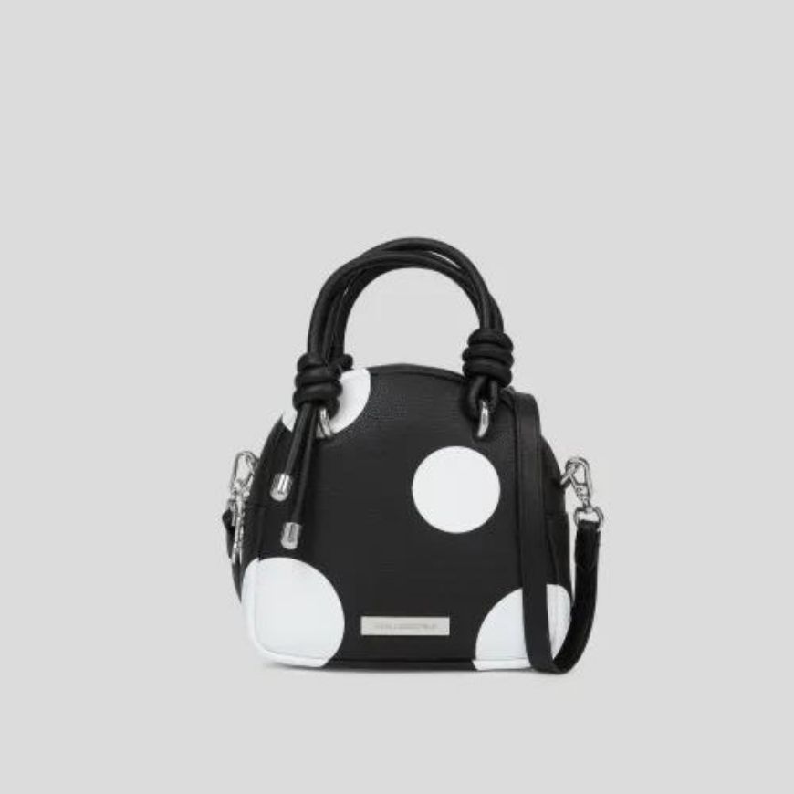 Снимка на KARL LAGERFELD ДАМСКА ЧАНТА IKON PEBBLE TH CB KNOTS VARIABLE BW POLKA DOT