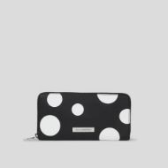 Picture of KARL LAGERFELD WOMEN'S IKON PEBBLE CONTINENTAL WALLET VARIABLE BW POLKA DOT 1